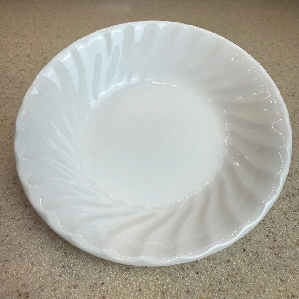 VTG Johnson Brothers SnowWhite Swirl Fruit Bowls Set of 2 England‎ Ironstone 5